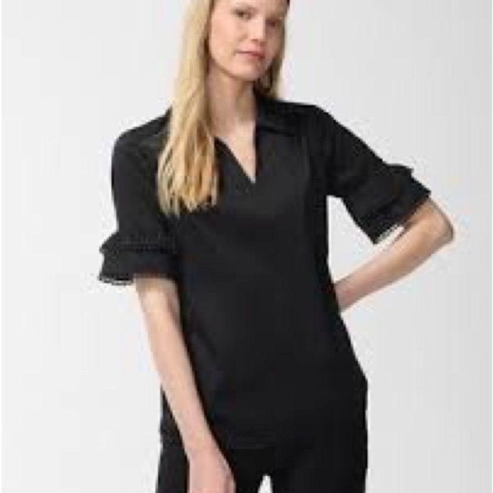 Chico’s Women’s Elegant Black Ruffle Top
